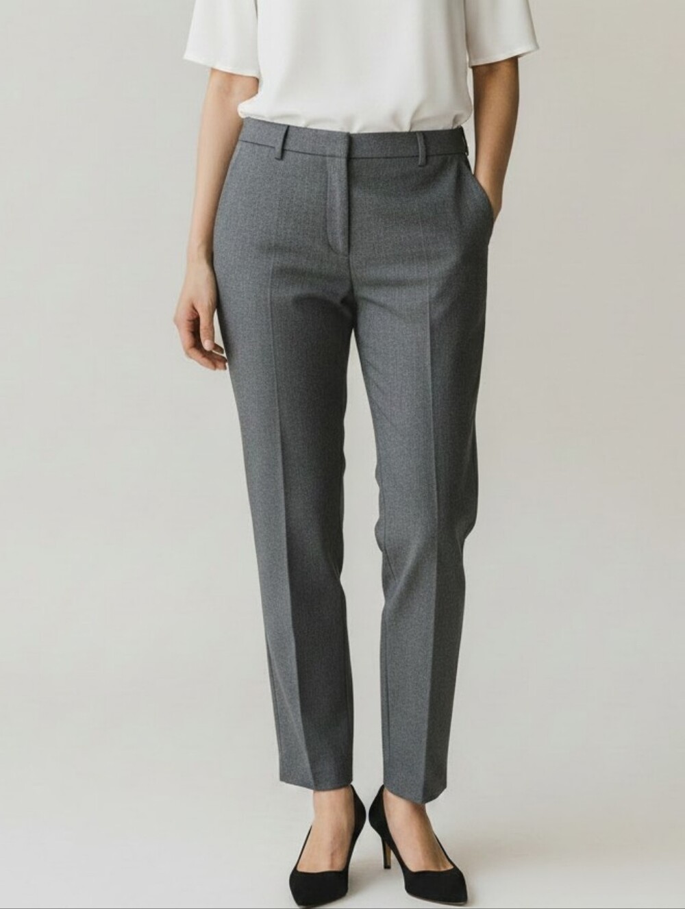 Ann Taylor Women’s Size 8 Black White Textured Ankle Dress Pants Stretch